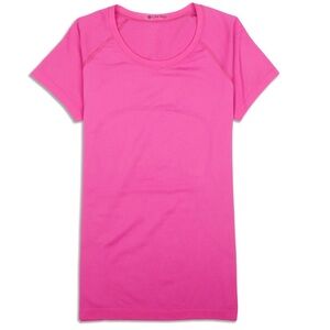 Lululemon swiftly tech tee shirt top 8 pink space dye